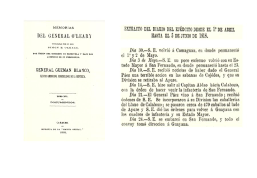 Figura 2: Bolívar en el cuartel de San Fernando según el diario del ejército de Bolívar.