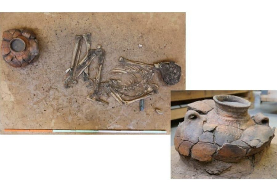 Fotografía 2: Universitat Autónoma de Barcelona. (2024, 21 de mayo). Tumba de un hombre adulto (30-50 años) perteneciente al grupo de las cerámica Cordada (4.500 años). 